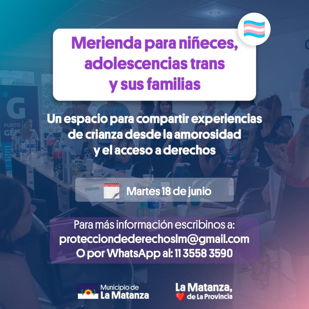 Merienda infancias y adolescencias trans, La Matanza, junio 2024