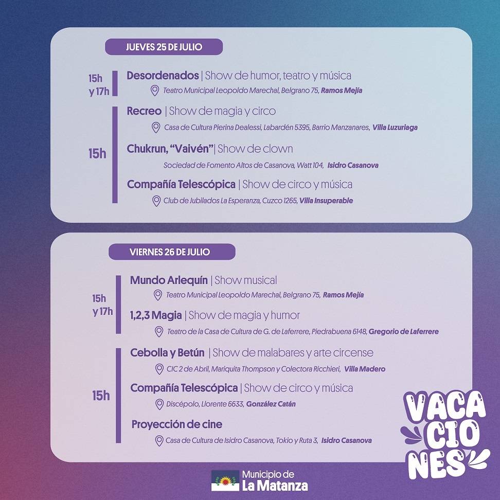 Vacaciones de Invierno en La Matanza