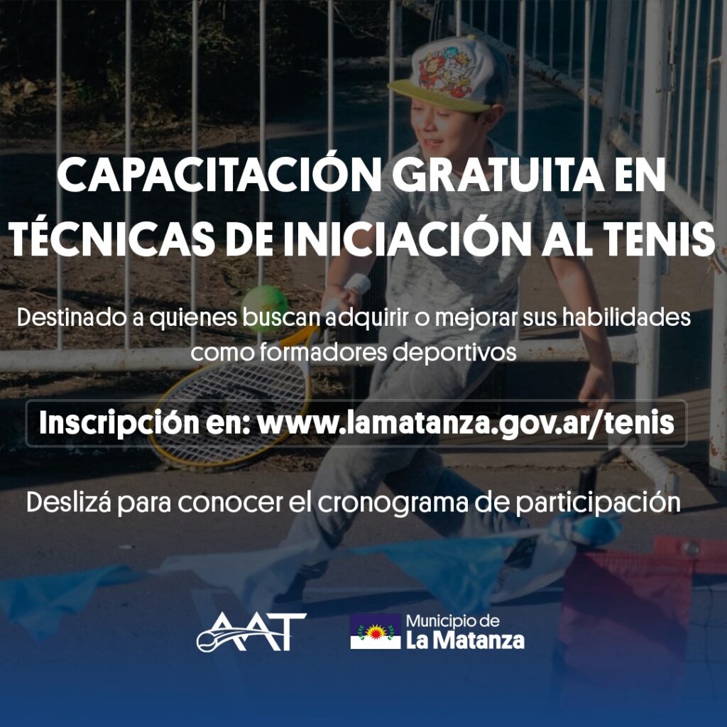 Capacitación gratuita de tenis en el Polideportivo Balestrini, La Matanza