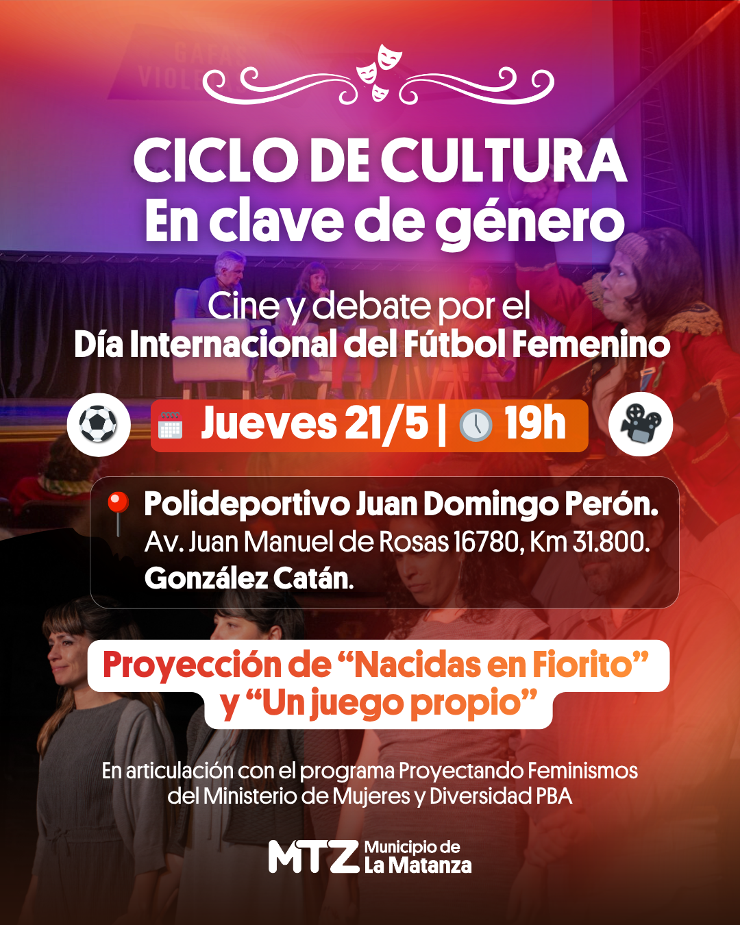 Cine debate fútbol femenino en el Polideportivo Balestrini