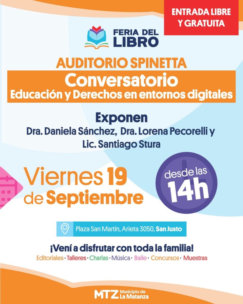 Conversatorio Educación y Derechos en Entornos Digitales en la Feria del Libro de La Matanza