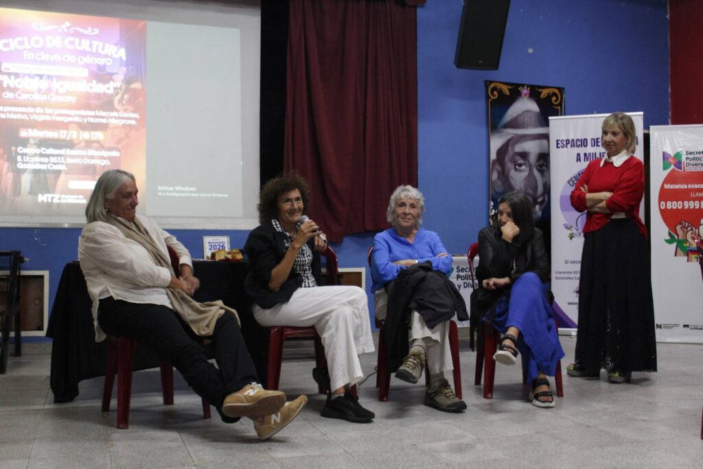 Proyección del documental Noble Igualdad, en el Centro Santos Discépolo, González Catán, La Matanza. Historia de la Ley de Cupo Femenino