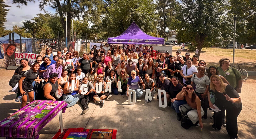 Jornada 8M en la plaza Ejército de los Andes, en Laferrere, La Matanza, marzo de 2026