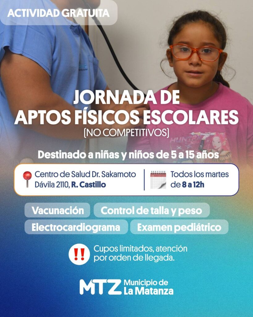Apto físico escolar en La Matanza