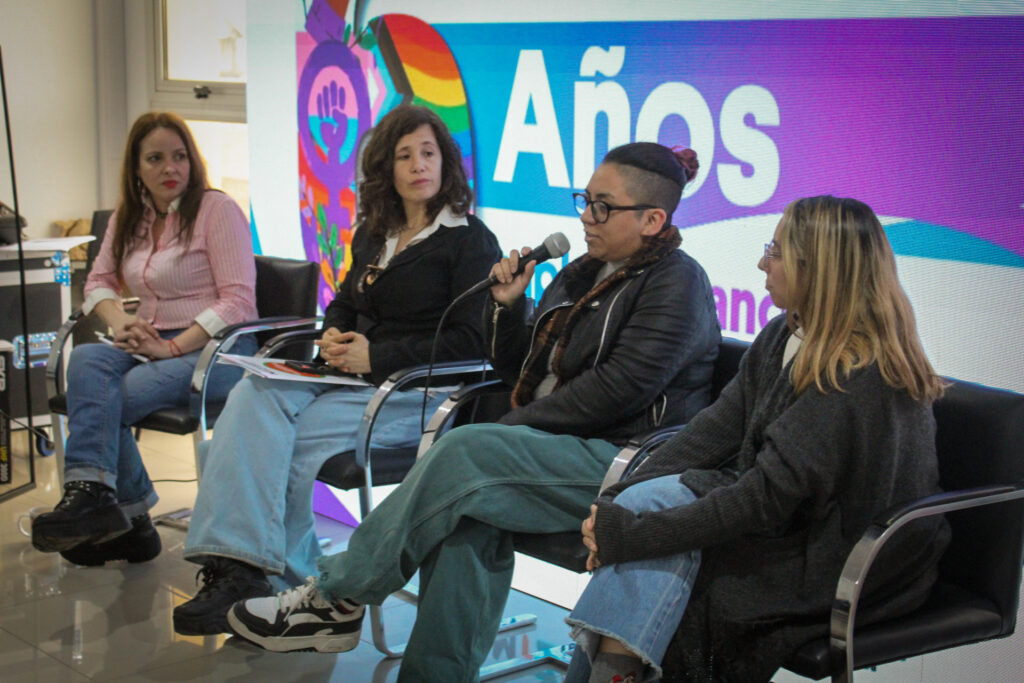 Nadia, mamá de Franklin; y Cecilia Turquet. Mesa Merienda Infancias y Adolescencias Trans y sus Entornos Afectivos - La Matanza