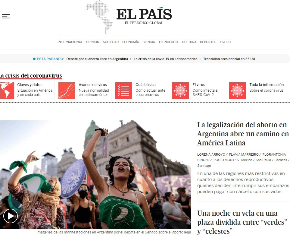Tapa sobre la legalización del aborto en Argentina.