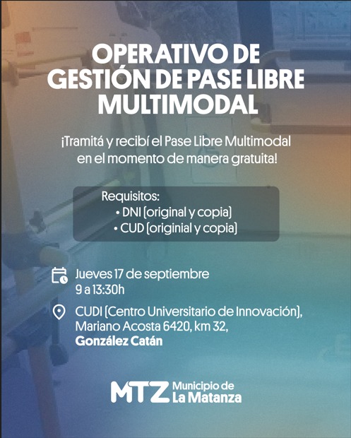 Trámite y asesoramiento de pase en el transporte para personas con discapacidad